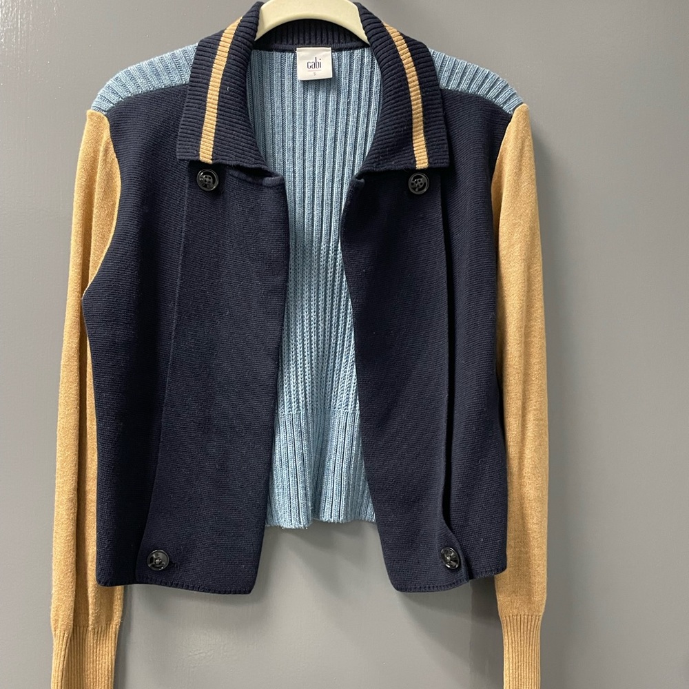 Cabi “School/Letterman” Cardigan. Multi Color, size small. - Picture 7 of 11